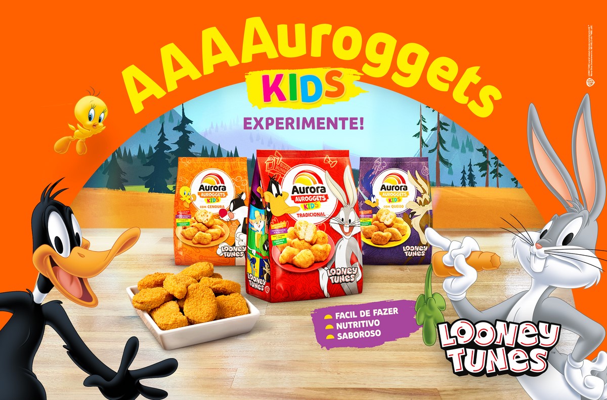 Ação apresenta novas embalagens e muitos lançamentos, entre eles a linha Auroggets Kids com os personagens Looney Tunes